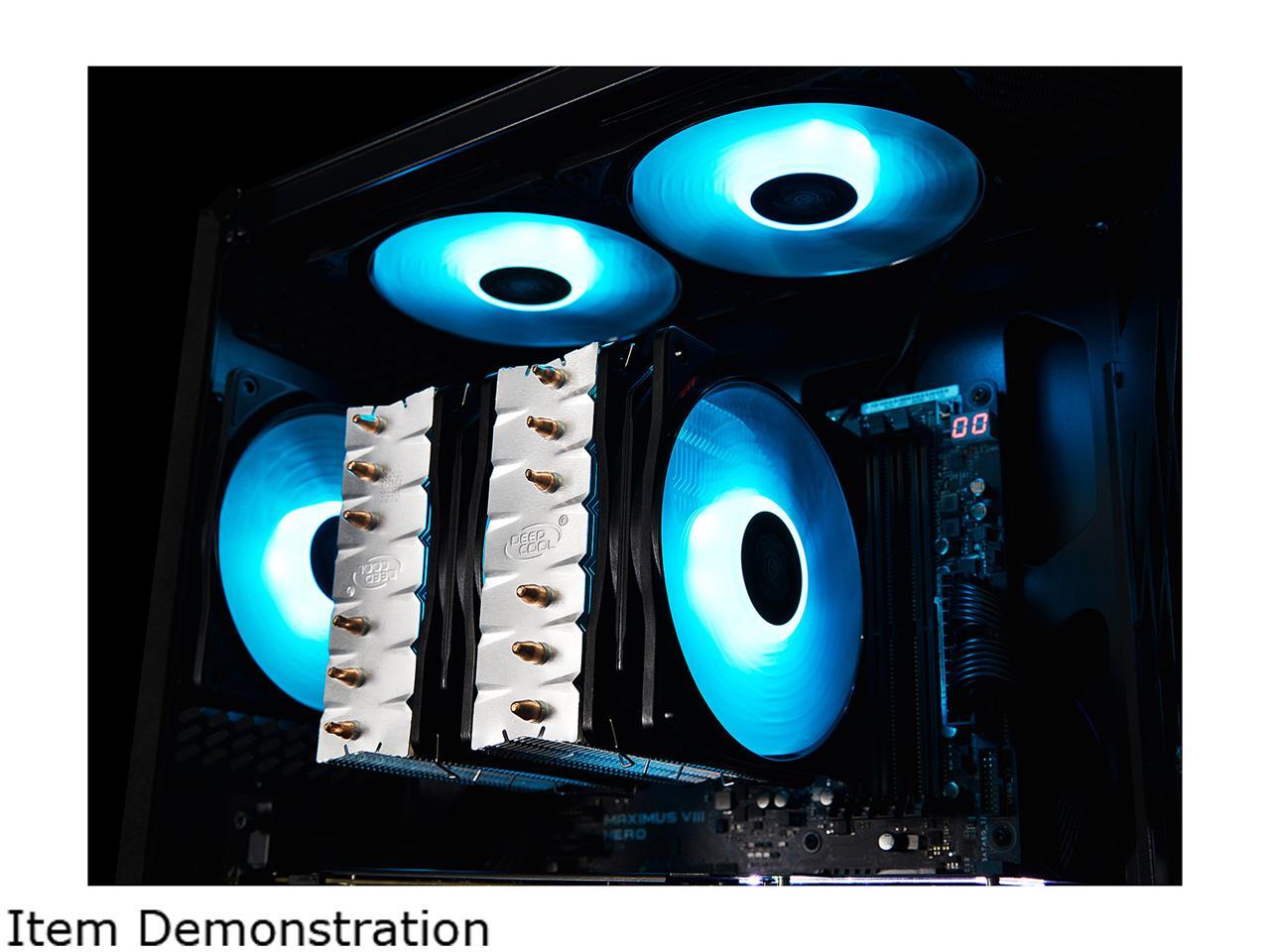DEEPCOOL Neptwin RGB Multiple RGB Modes 6 U-shaped Heatpipes & Twin ...