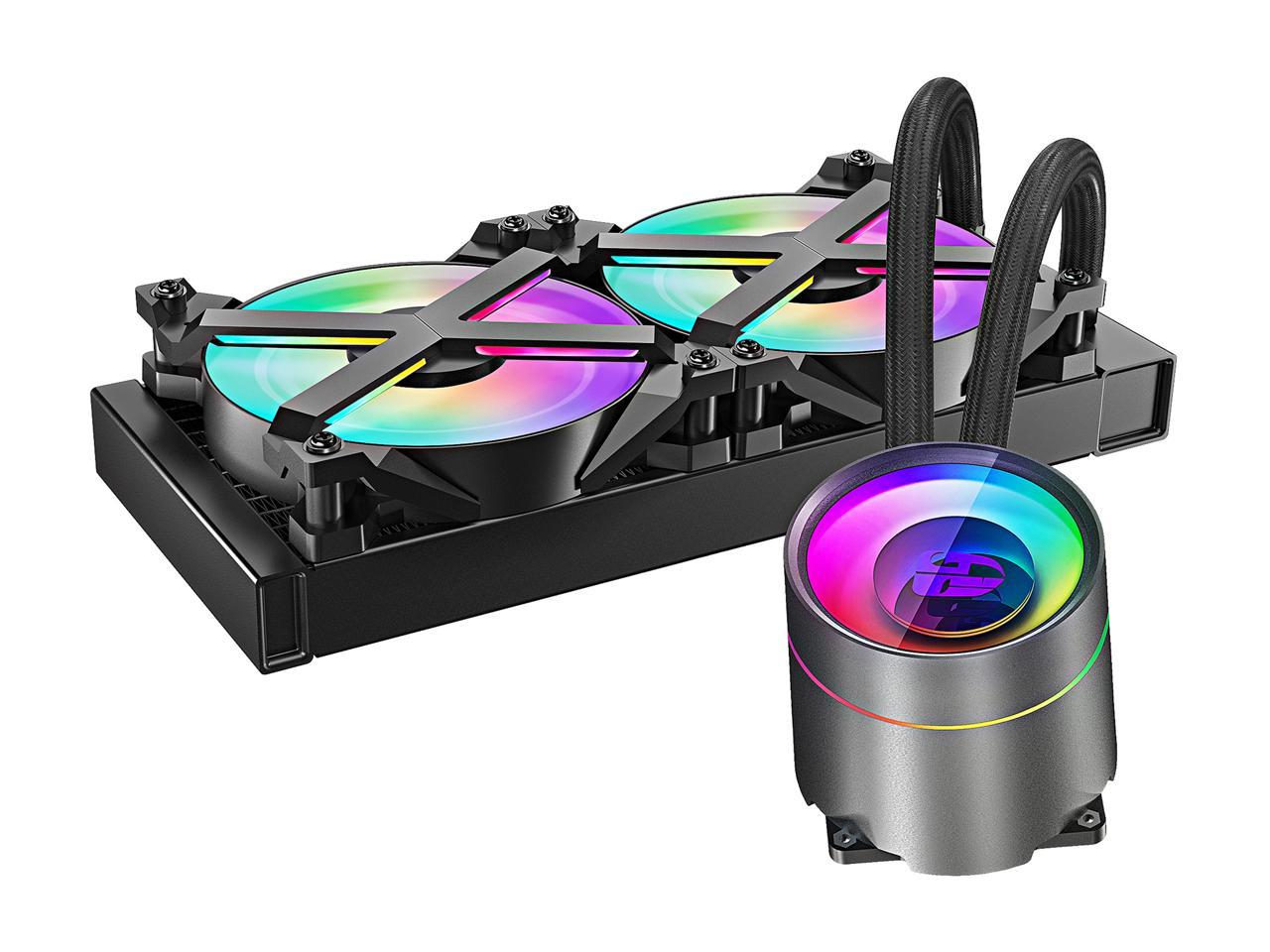 DeepCool CASTLE 240EX RGB AIO Liquid CPU Cooler, Anti-Leak Technology, Two  MF120GT A-RGB PWM Fans, Wire Controller and 5V-D-G 3-Pin Motherboard 