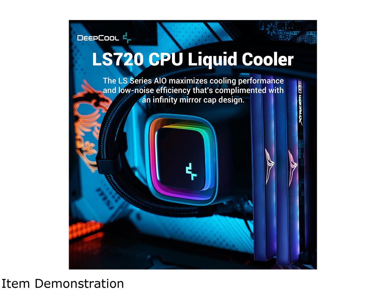 DeepCool LS720 High-Performance Liquid CPU Cooler, 360mm Radiator, 120mm  A-RGB PWM Fan with Auto-RGB Function, Infinity Mirror Cap Design, 