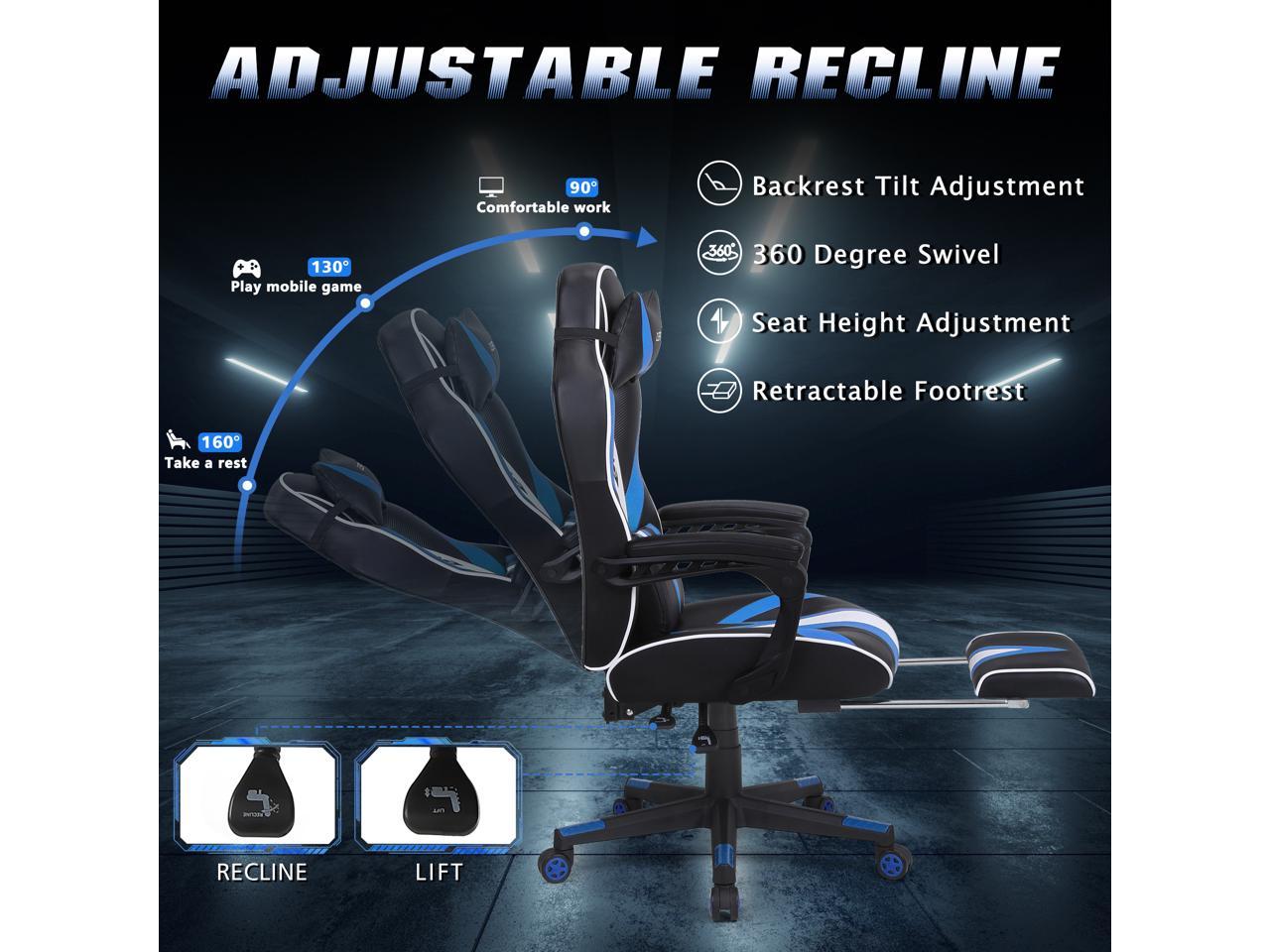 Zeanus Gaming Chair with Footrest, Recliner Computer Chair for Teens ...