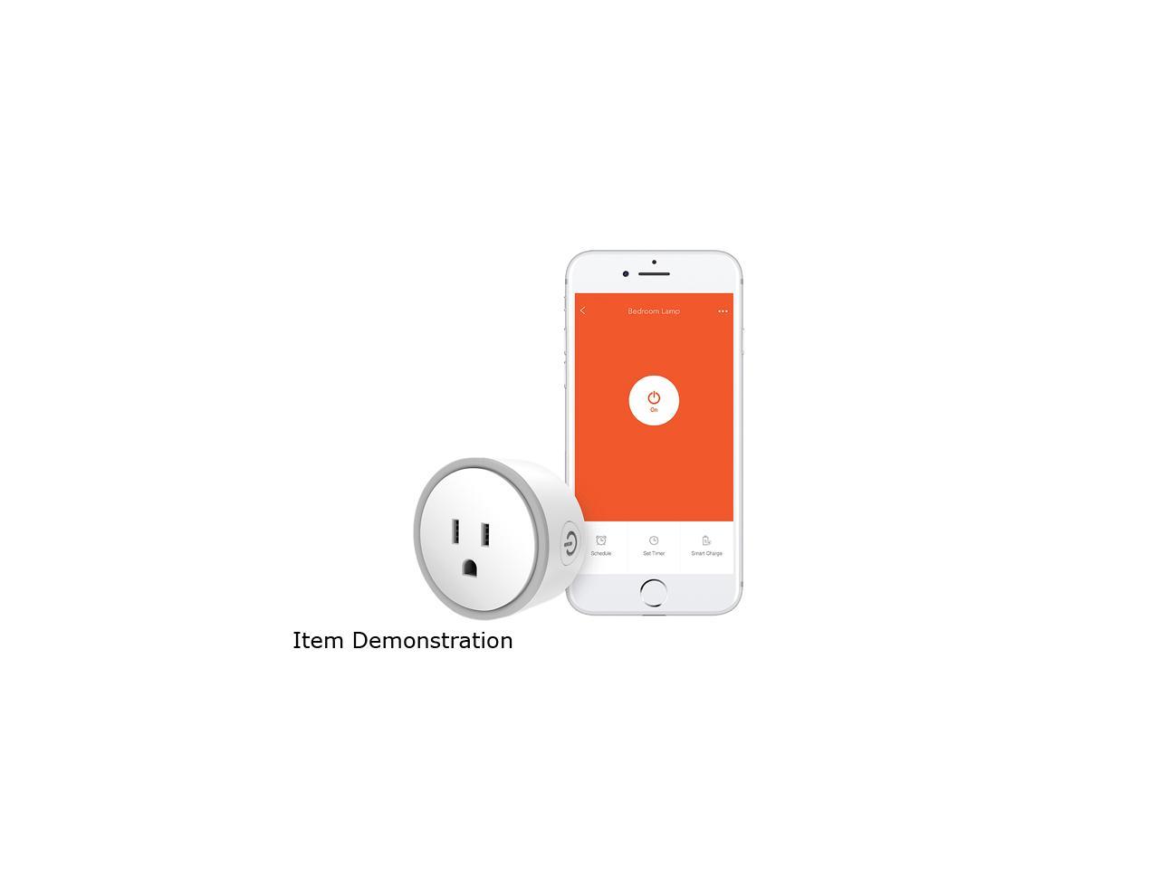 UL FCC Certified No Hub Required WiFi App Enabled Control Your Home from Anywhere 4, Gray Compatible with  Alexa /& Google Home Elf Smart Plug by Eques Fireproof Material