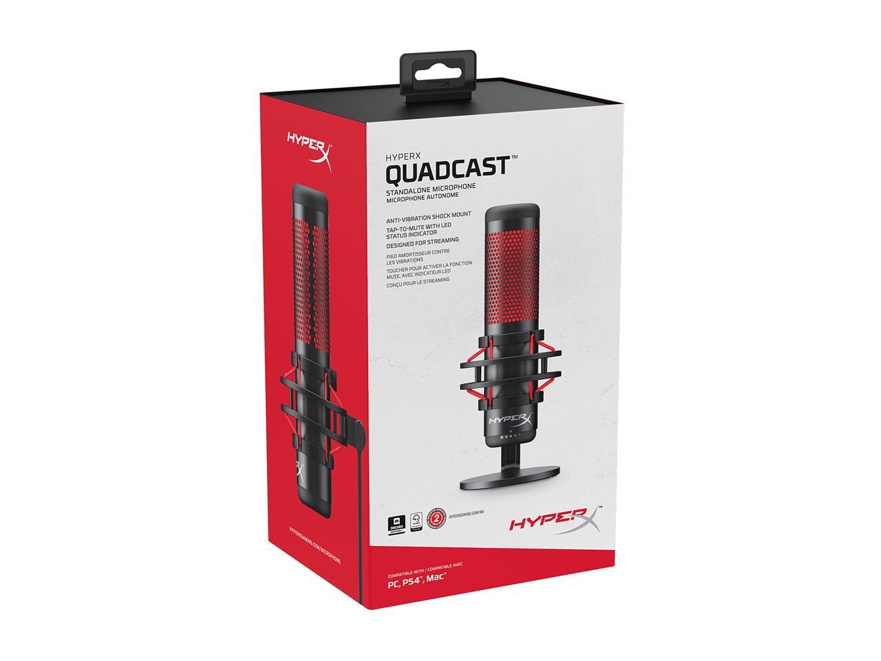thumbnail image 2 of HyperX QuadCast USB Microphone - Condenser Mic With LED Lights For Gaming & Streaming 2 of 6
