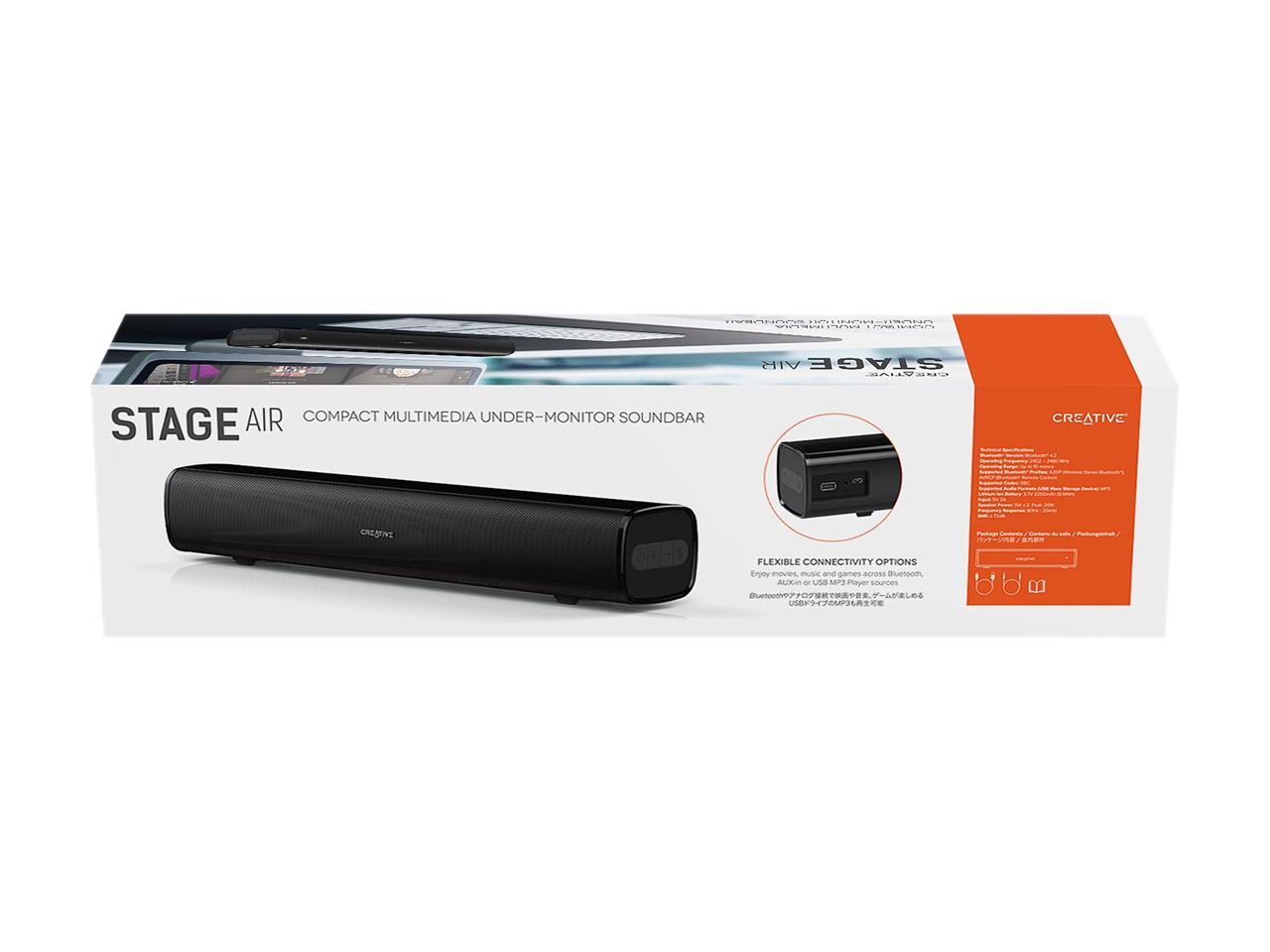 creative stage air compact soundbar with bluetooth