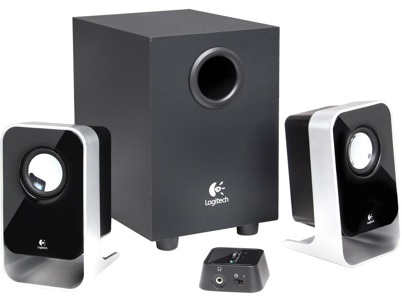 Logitech LS21 2.1 Stereo Speaker System - Black - Newegg.com
