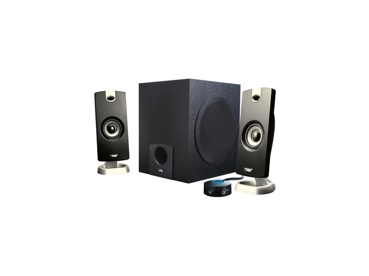 Cyber Acoustics CA-3090 2.1 3 Piece Flat Panel Design Subwoofer ...