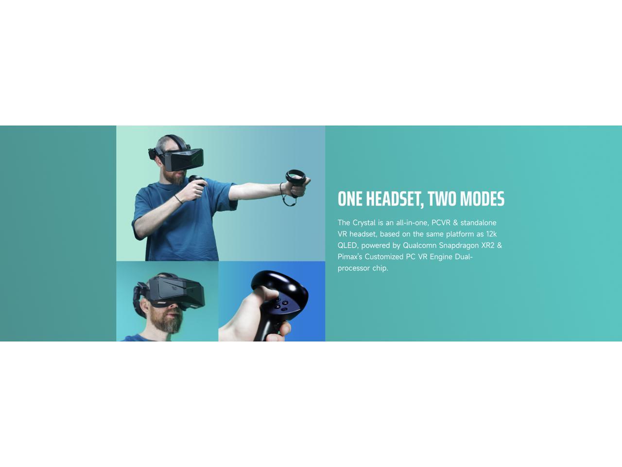 Pimax Crystal VR Headsets With controllersDual Engines of PC VR with 8G+256G Virtual Reality