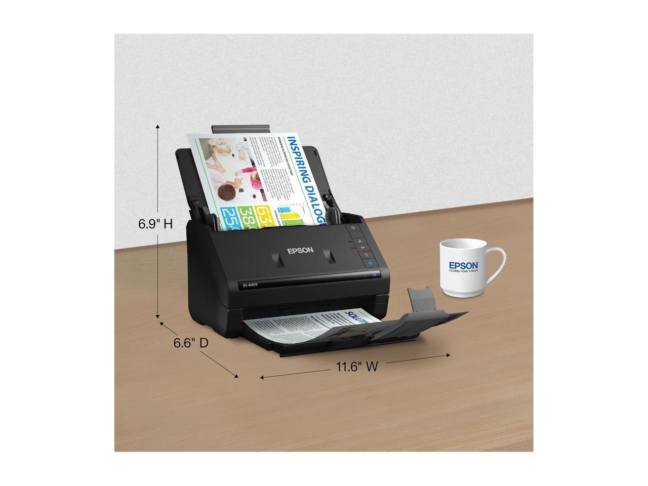 Epson Workforce Es 400 Ii Color Duplex Desktop Document Scanner For Pc And Mac With Auto 9516