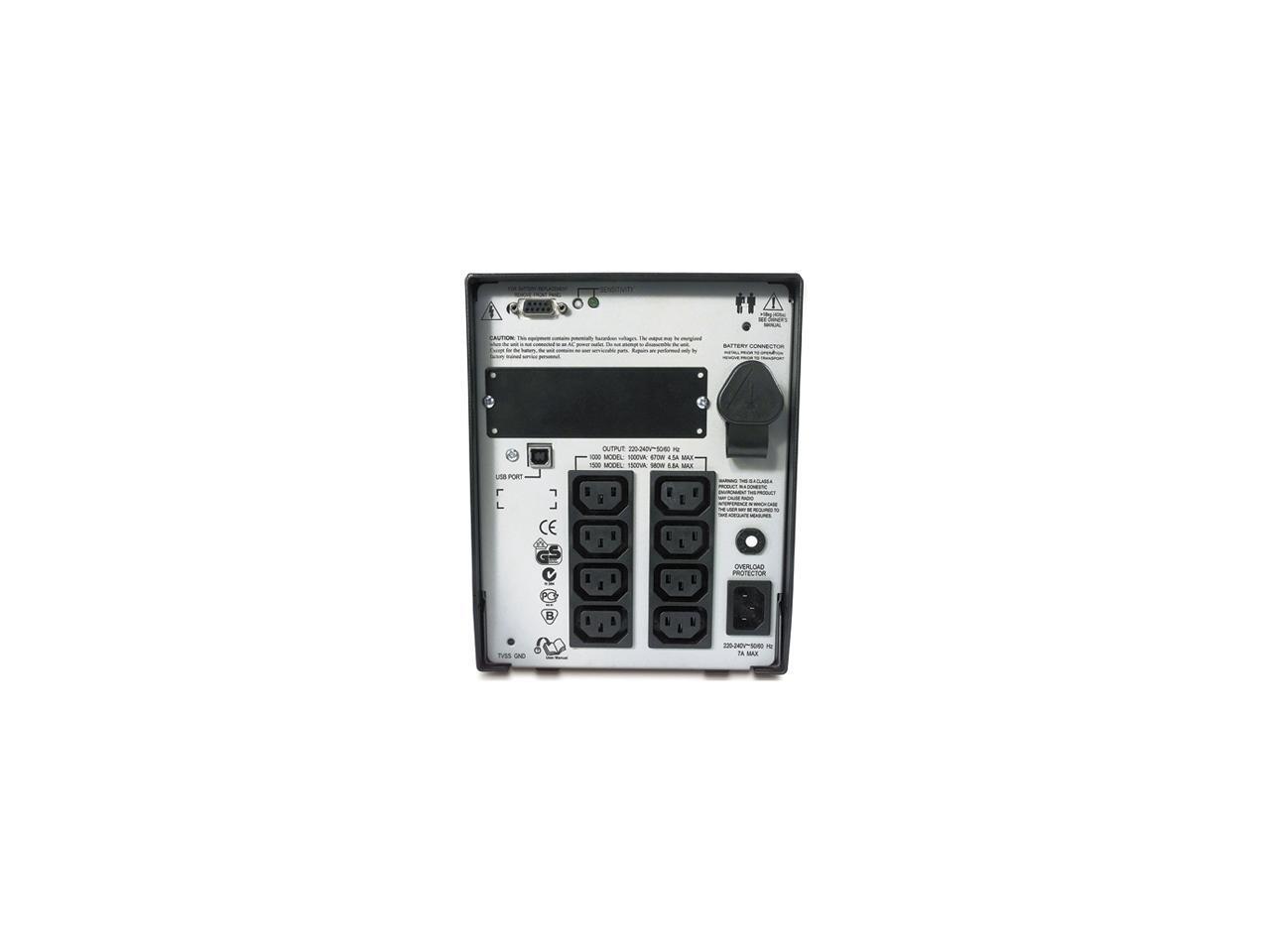 APC SUA1500i 1500 VA 980 Watts (8) IEC 320 C13 (2) IEC Jumpers Outlets ...