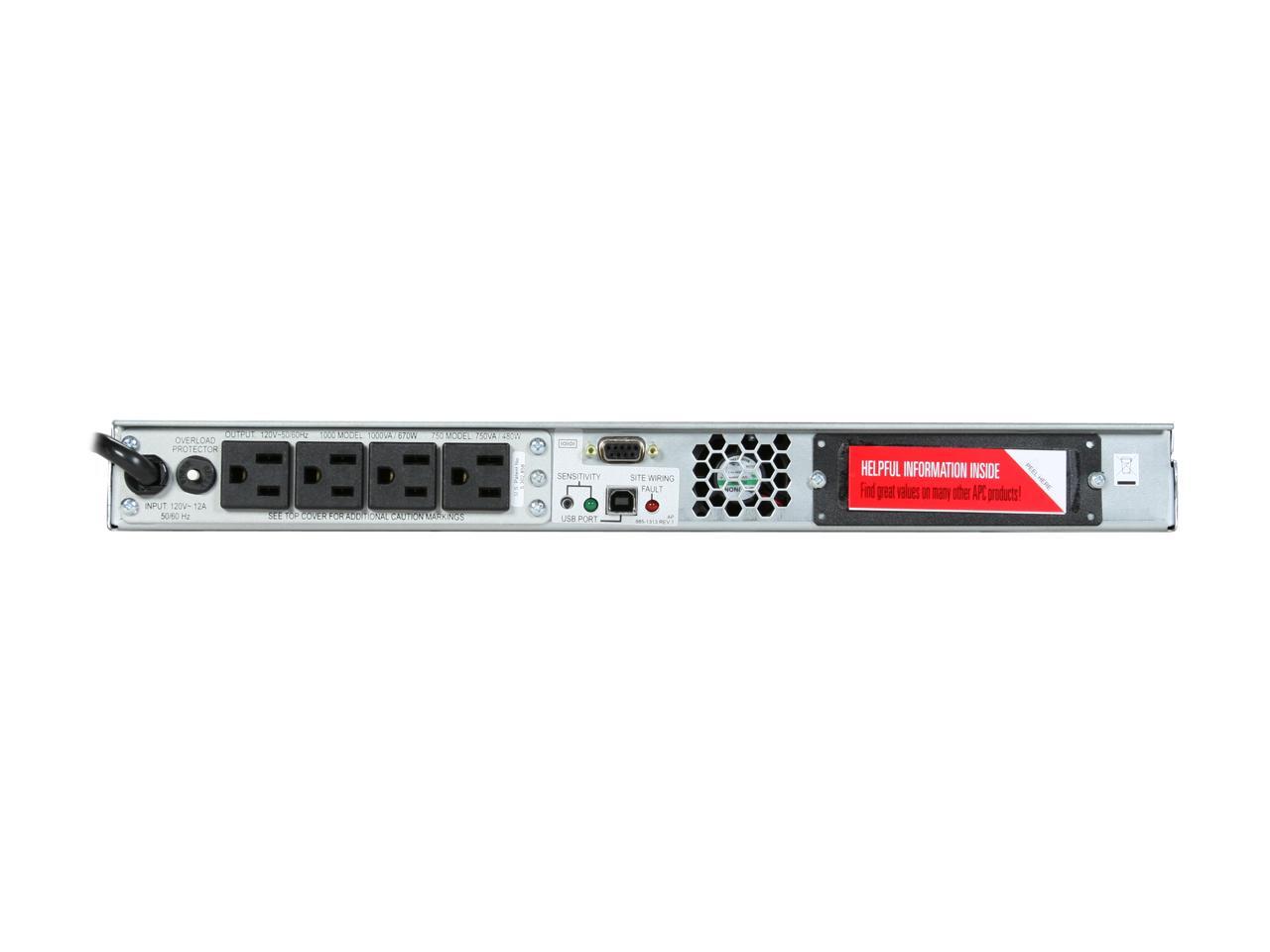 APC SUA750RM1U Smart-UPS 750VA USB & Serial RM 1U 120V - Newegg.com