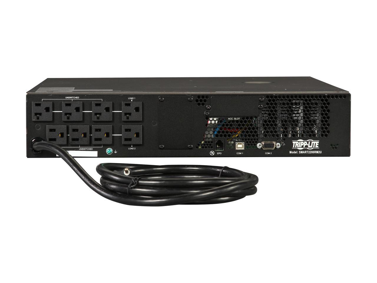 Tripp Lite SMART2200RM2U Smart Pro 2200 VA 1920 Watts 2U Rackmount 8 ...