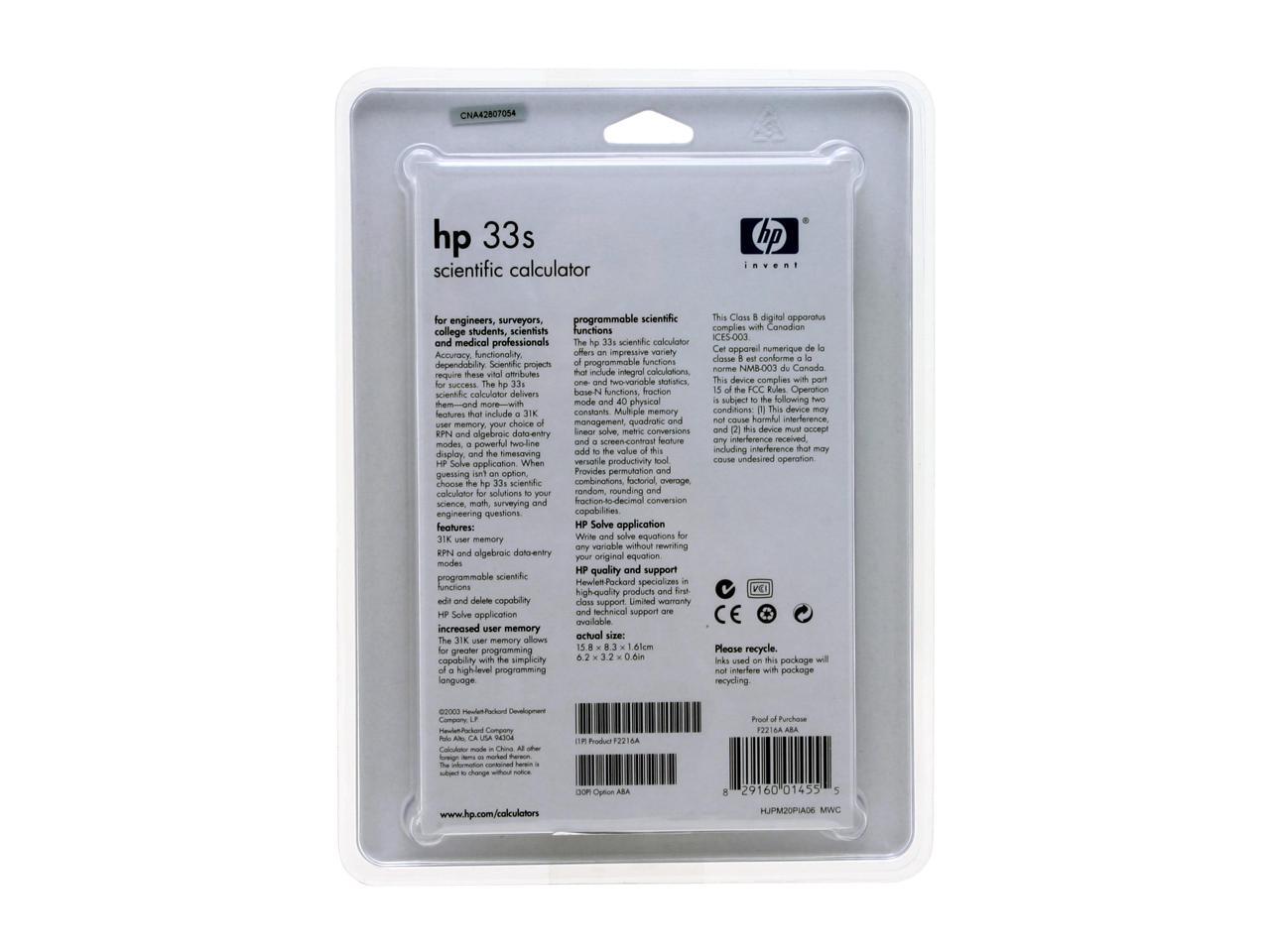 HP 33S Scientific Calculator