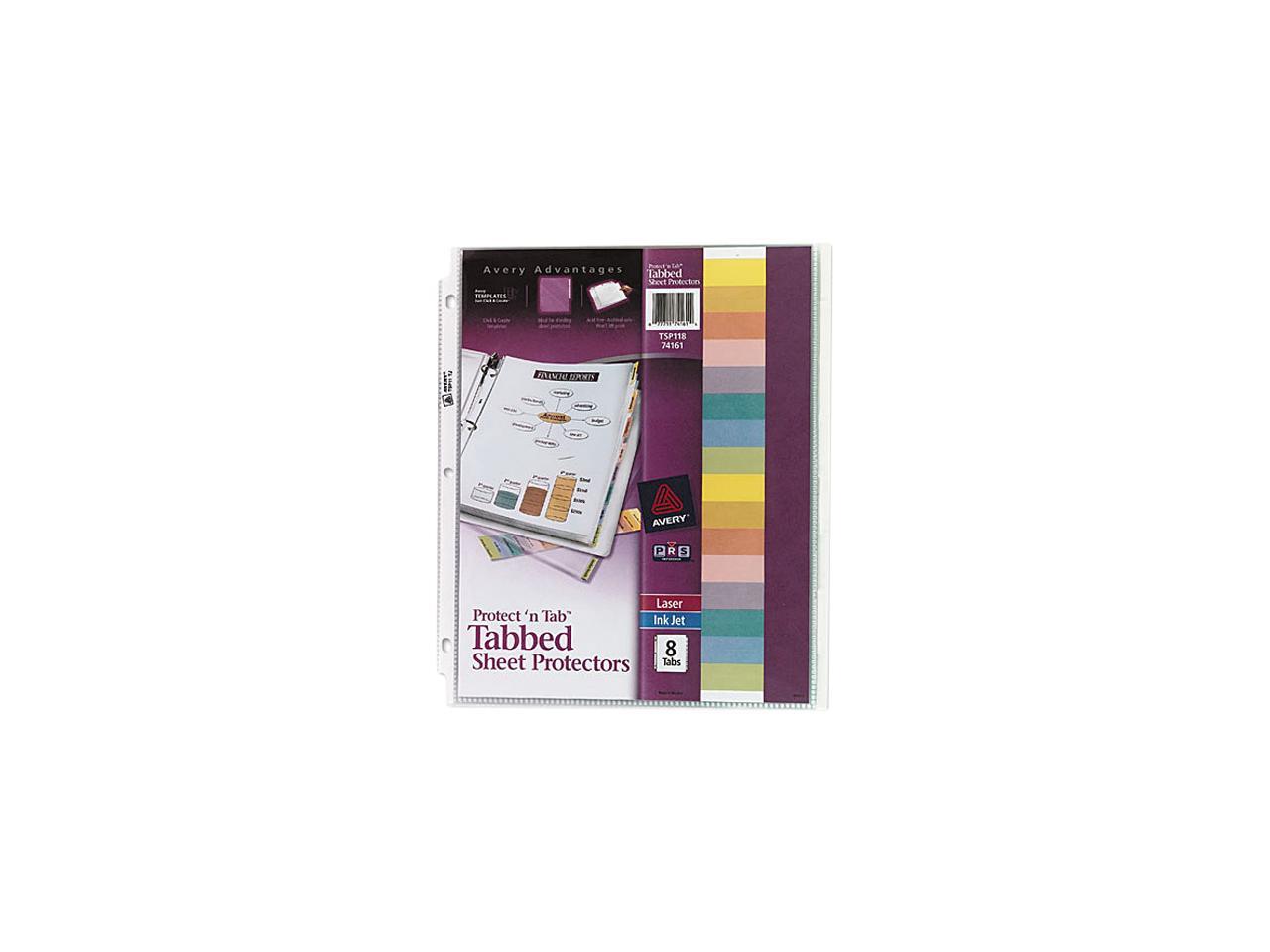 Avery Protect 'n Tab Tabbed Sheet Protectors, Acid-Free, 8 Tabs, 8 ...