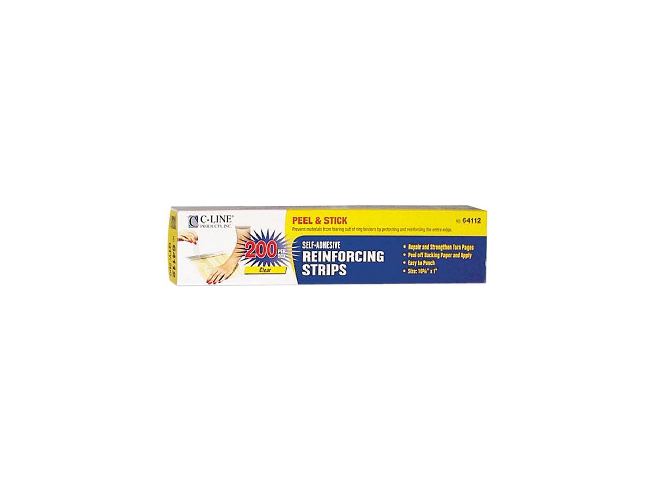 Cline 64112 Clear Mylar SelfAdhesive Reinforcing Strips, 1 x 103/4