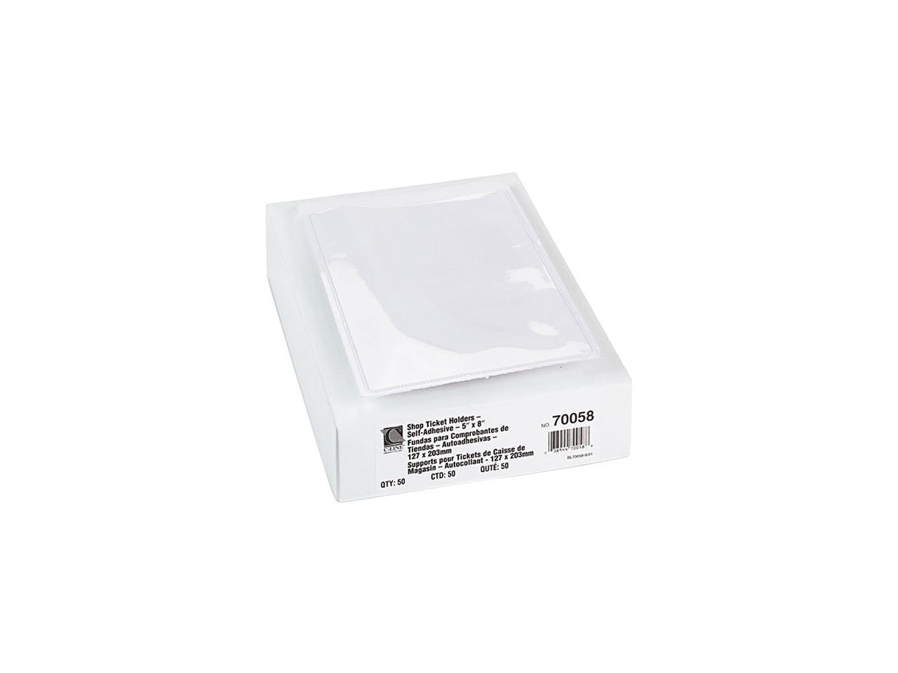Cline 70058 Shop Ticket Holders w/SelfAdhesive Back, 5 x 8, 50/Box