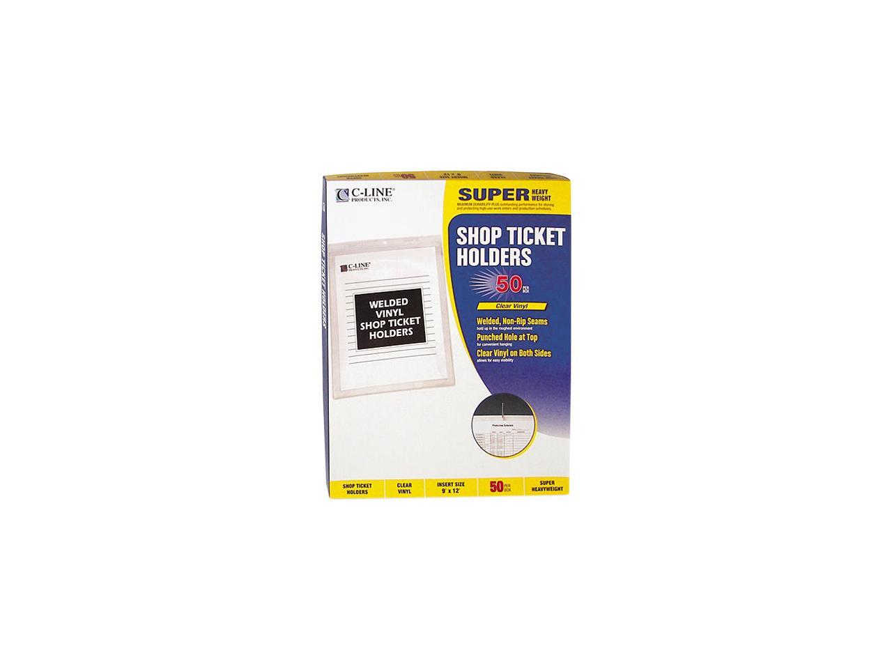 Cline 80912 Vinyl Shop Seal Ticket Holders, TopLoad, 9 x 12, Clear