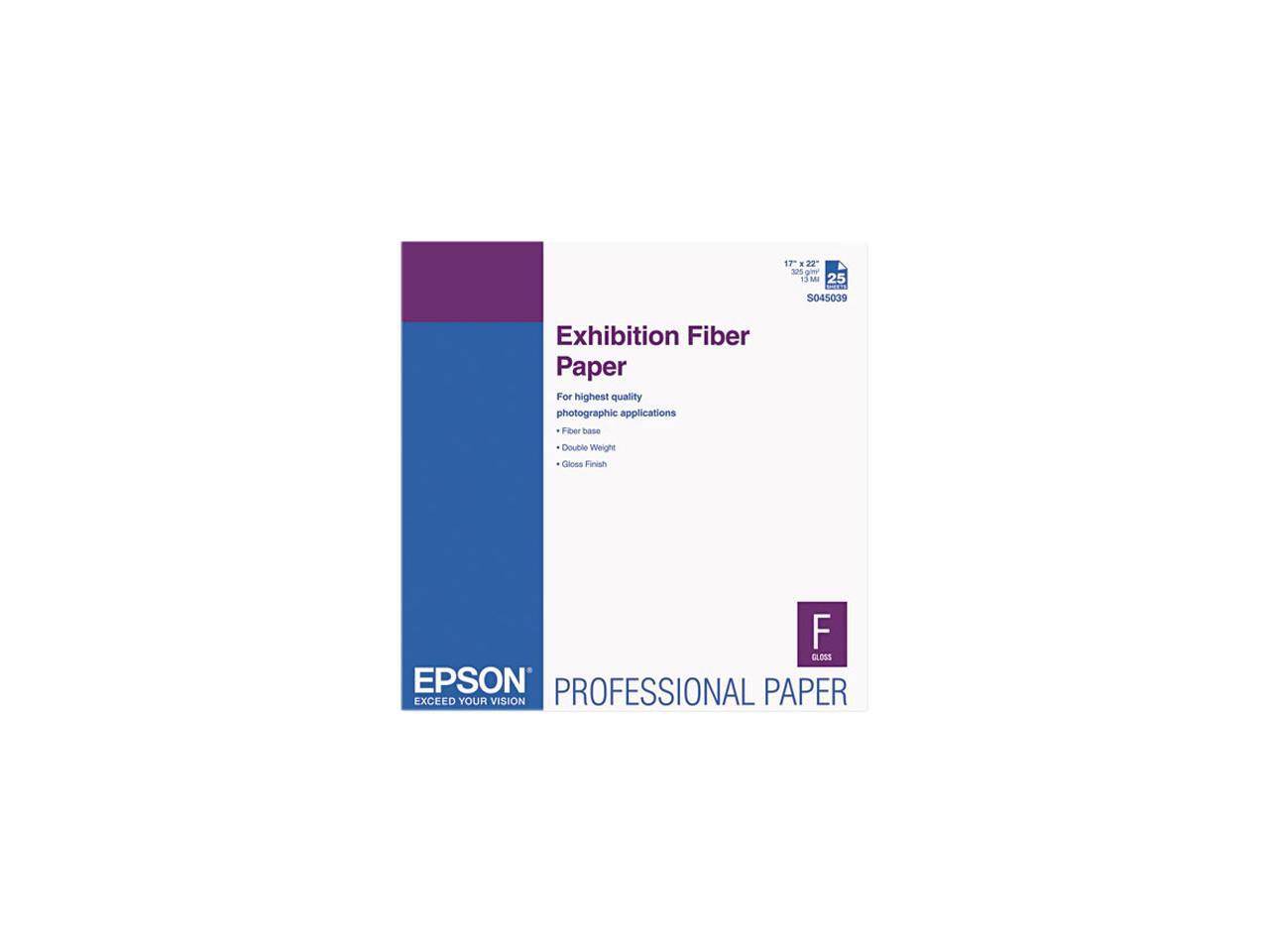 Epson Exhibition Fiber Paper, Micro Porous Smooth Gloss, 17 x 22, White