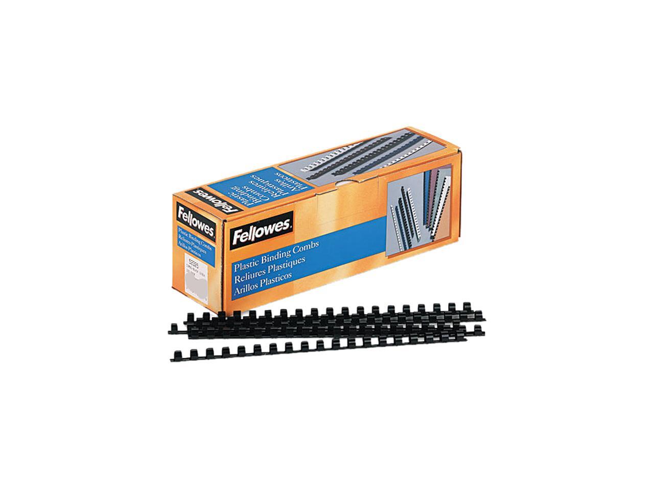 52325 Fellowes Plastic Comb Bindings, 3/8" Diameter, 55 Sheet Capacity