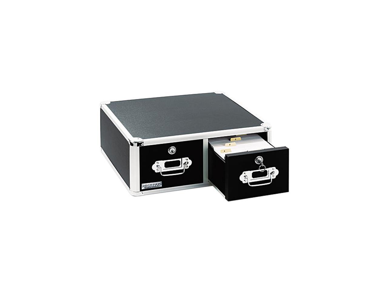 Vaultz VZ01395 Vaultz Locking 6 x 4 TwoDrawer Index Card Box, 3000