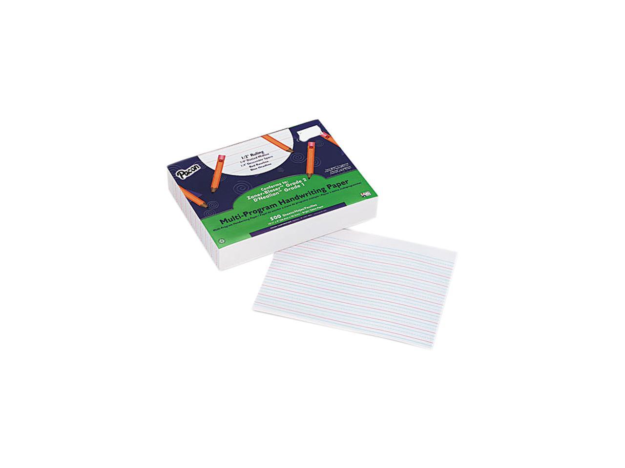 Pacon MultiProgram Handwriting Paper, Grades 1/2, 1/2" Rule, White