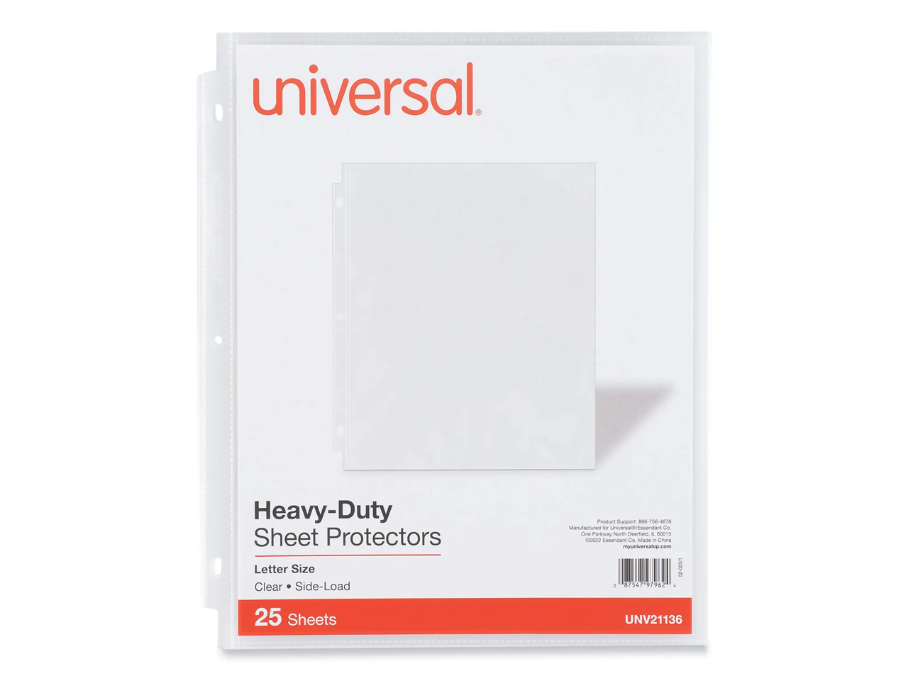 Universal SideLoad Poly Sheet Protectors Heavy Gauge Letter Size