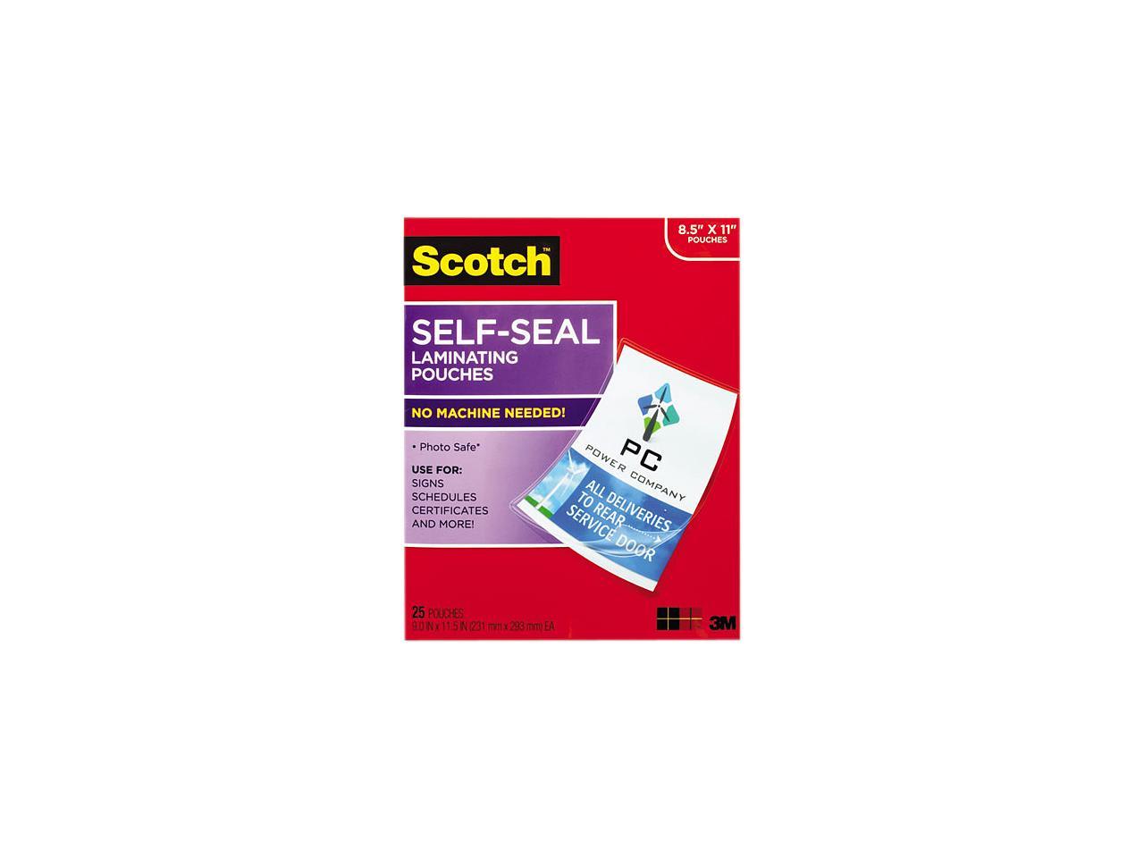 LS854-25G Scotch Self-Sealing Laminating Sheets, 9.5 mil, 8 1/2 x 11 ...