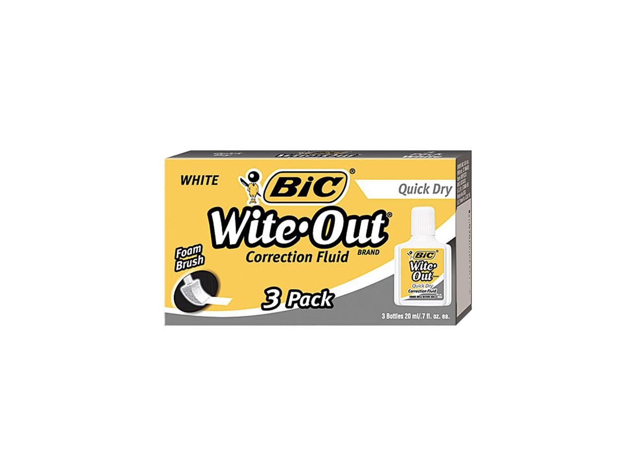 BIC WOFQD324 WiteOut Quick Dry Correction Fluid, 20 ml Bottle, White