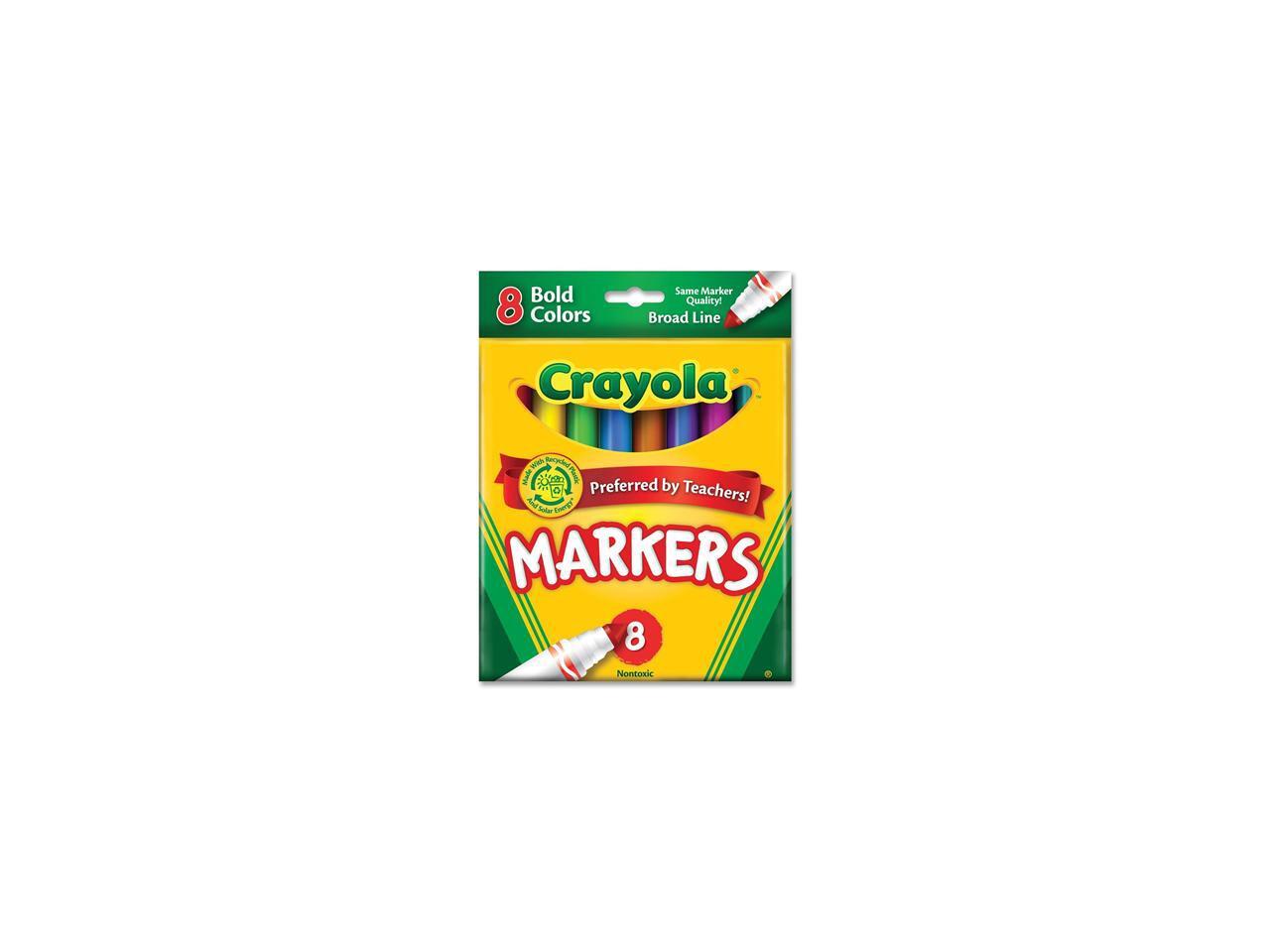 Crayola 587732 NonWashable Markers, Broad Point, Bold Colors, 8/Set
