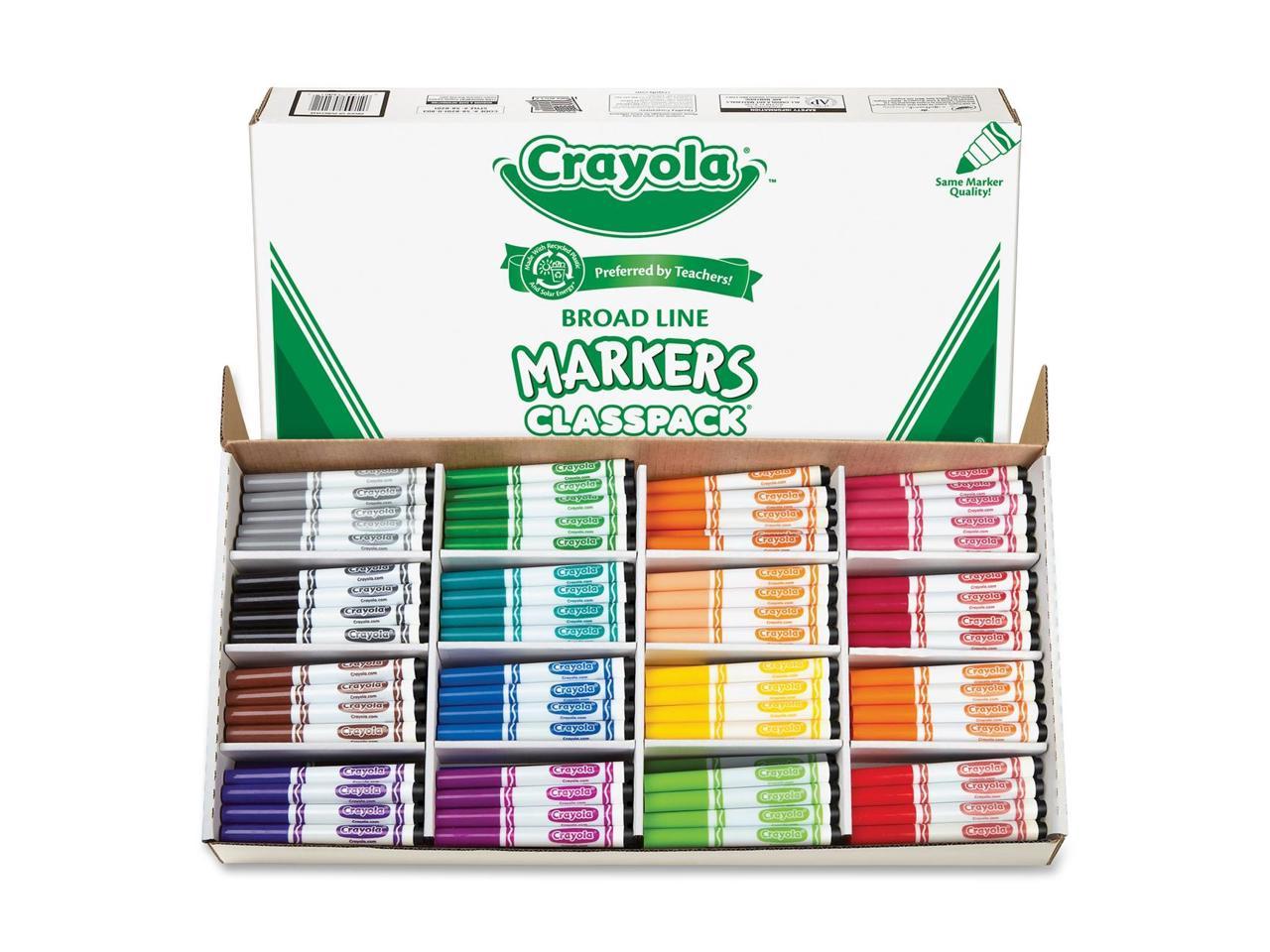 Crayola 588201 Non-Washable Classpack Markers, Broad Point, 16 Assorted ...