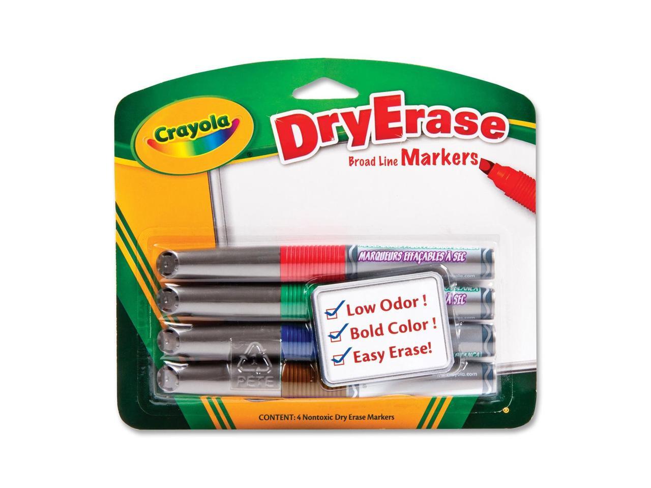 Crayola 988626 Dry Erase Markers, Chisel Tip, Assorted Colors, 4/Set