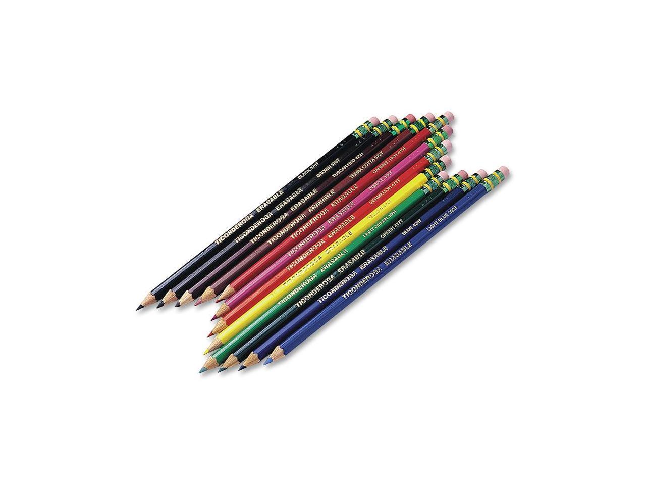 Ticonderoga 11129 Ticonderoga Erasable Colored Pencil, 2.6 mm, 12