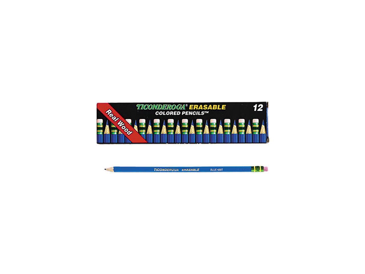 Ticonderoga 14209 Ticonderoga Erasable Colored Pencils, 2.6 mm, Blue