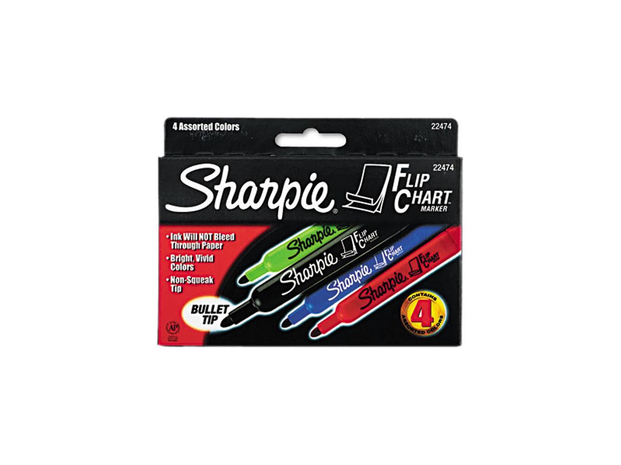 Sharpie 22474 Flip Chart Markers Bullet Tip Four Colors 4set 6001