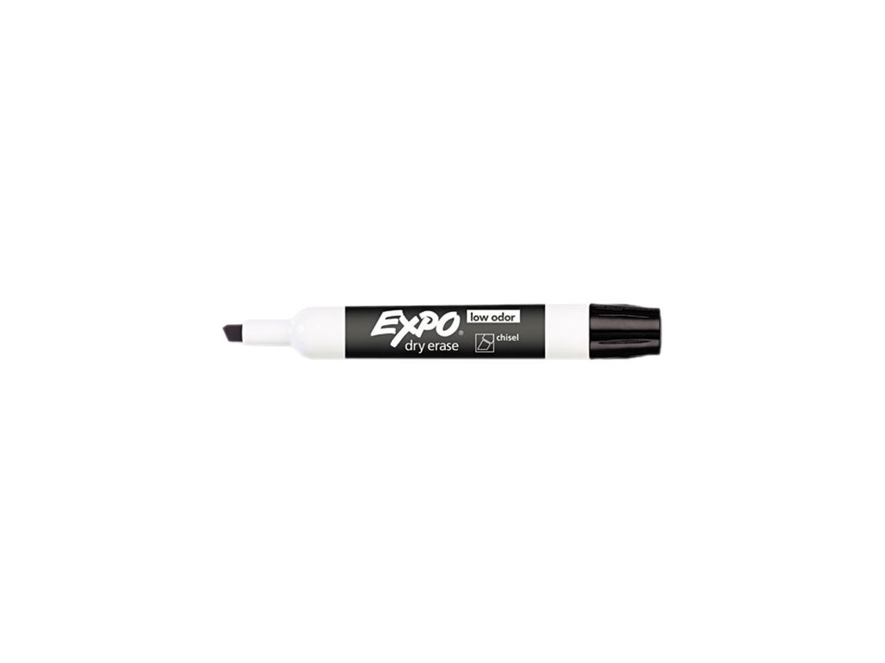 Expo 80001 Low Odor Chisel Point Dry Erase Markers Black 12 Units per Box 