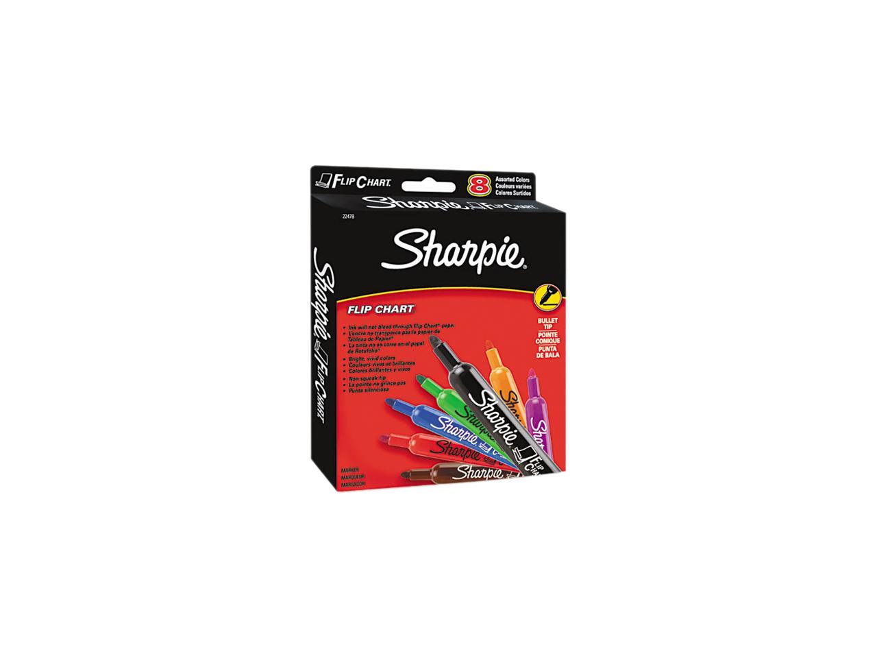 Sharpie 22478 Flip Chart Markers, Bullet Tip, Eight Colors, 8/Set