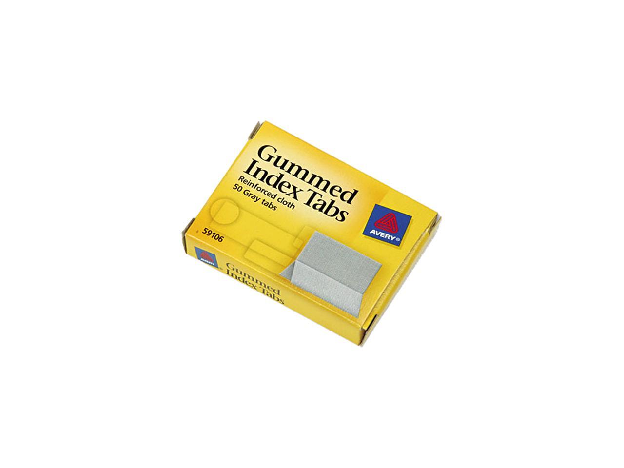 Avery 59106 Gummed Index Tabs, 1 x 13/16, Gray, 50/Pack