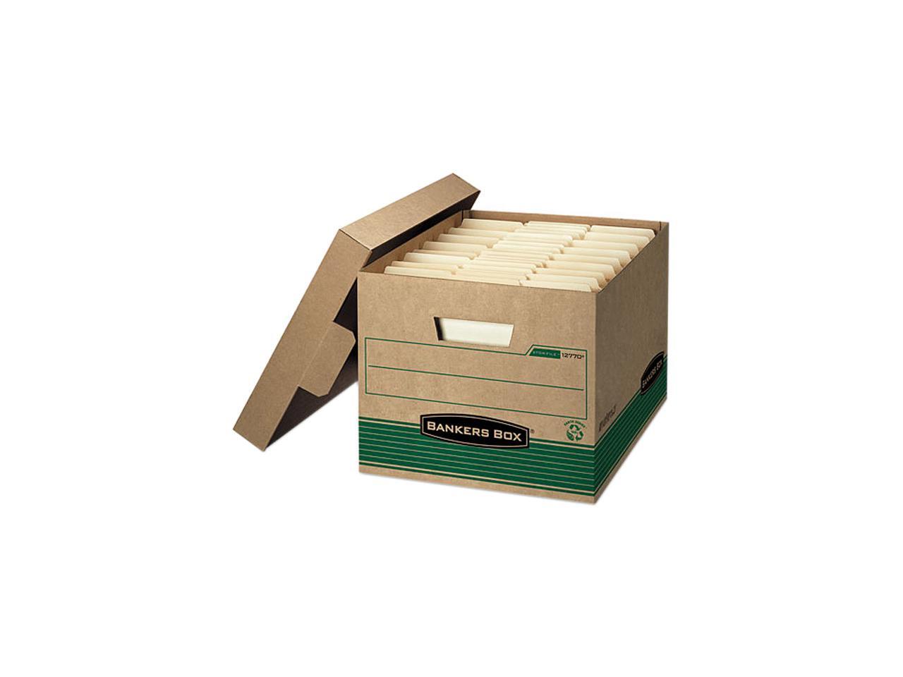 Bankers Box 12770 Stor/File Extra Strength Storage Box, Letter/Legal, Kraft/Green, 12/Carton ...