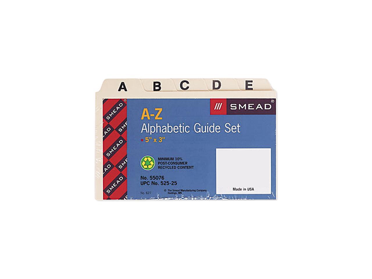 Smead Card Guides Alphabetic Sets 55076 3/"x5/"  525-25  New in Sealed Package