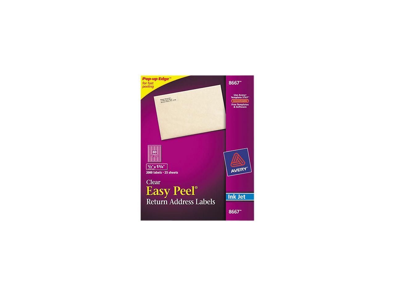 Avery Matte Clear Return Address Labels, Sure Feed Technology, Inkjet
