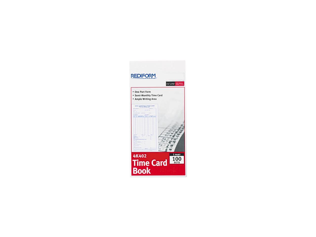 Rediform 4K402 Employee Time Card Semi Monthly 4 1 4 X 8 100 Pad Rediform 4k402 employee time card semi monthly 4 1 4 x 8 100 pad