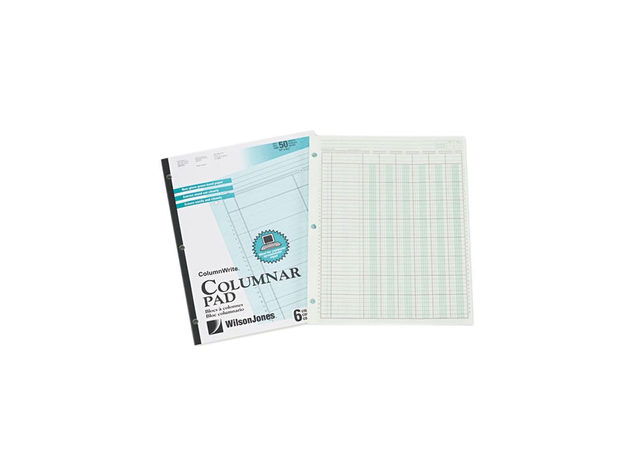 Wilson Jones G7206A Accounting Pad, Six SixUnit Columns, 81/2 x 11
