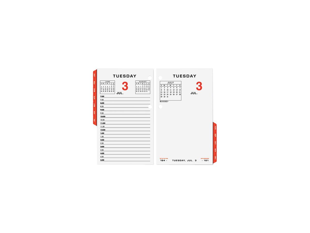 AT A GLANCE E017 50 Two page Per Weekday Calendar Refill 3 1 2 X 6 