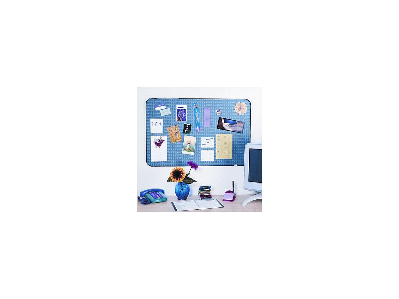 Postit 558LF4 SelfStick Framed Bulletin Board, 36 x 22, Blue, Black