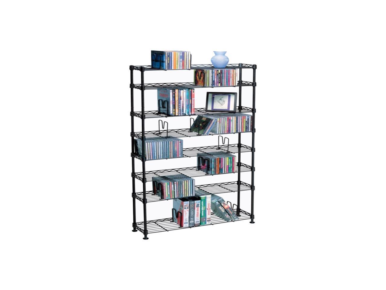Atlantic 3020 Maxsteel 8 Tier Multimedia Rack For 440 CDs Or 228 DVDs And Bluray In Black