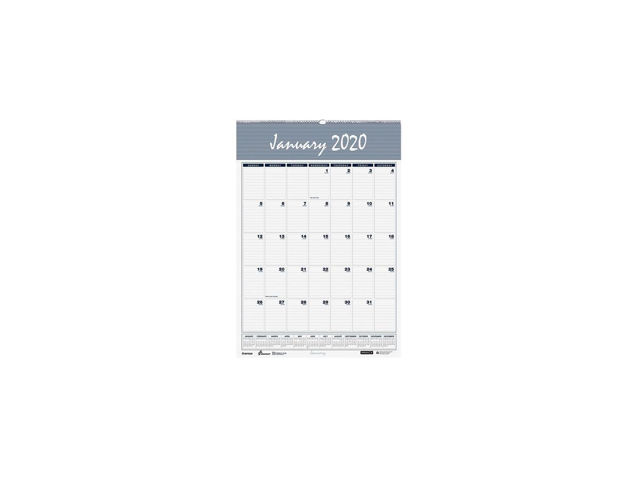 SKILCRAFT 6007571 Wirebound Monthly Wall Calendar