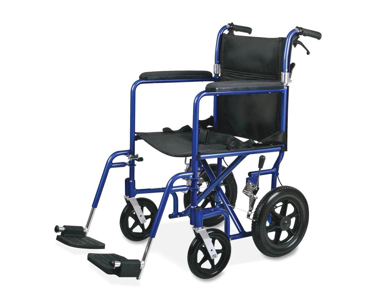 Medline MDS808210AB Excel Deluxe Aluminum Transport Wheelchair, 19 x 16