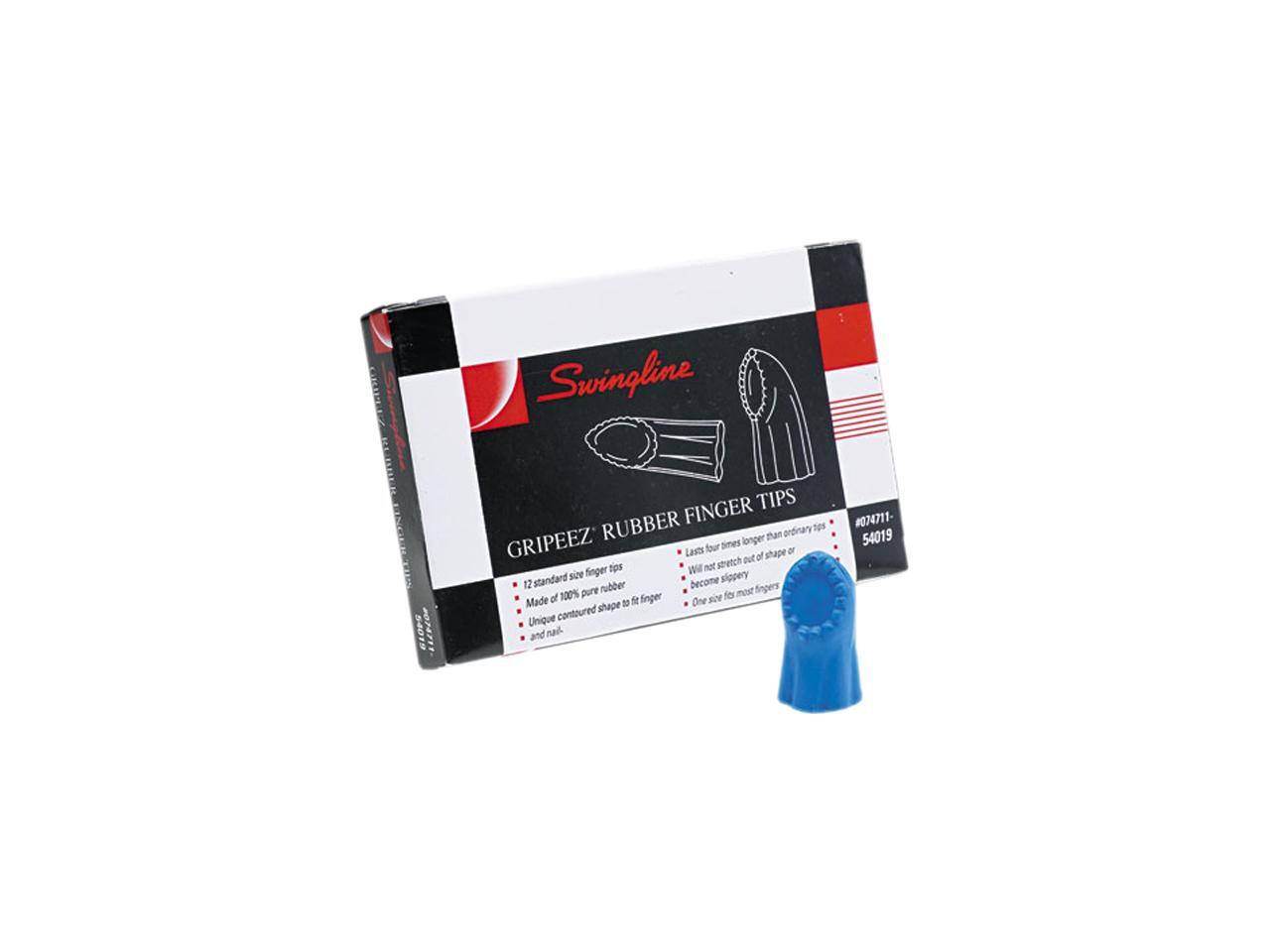 Swingline Gripeez Rubber Finger Tips Size 11 1/2 Medium Blue 12/box 54019 for sale online 