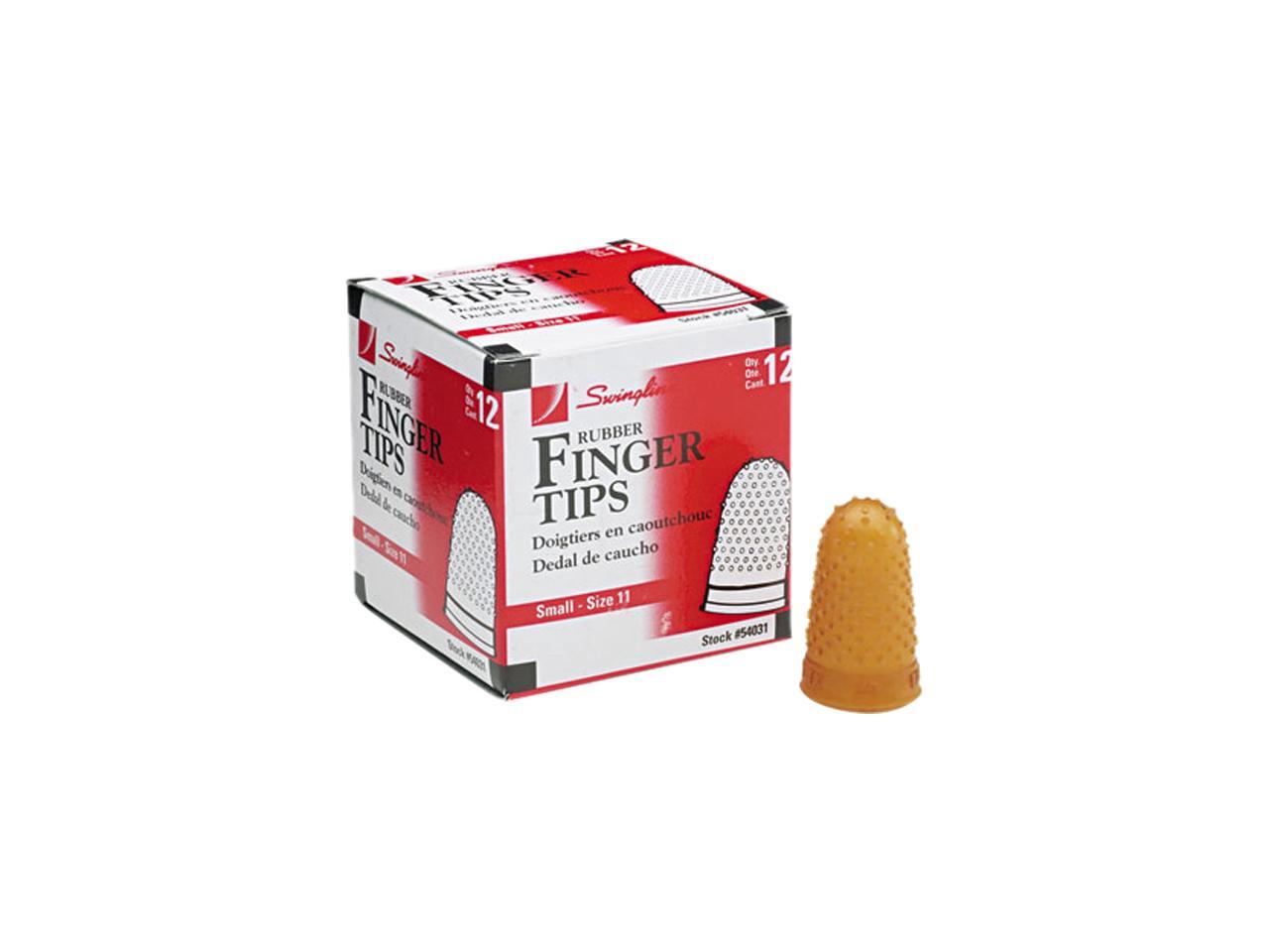 Large Amber Dozen 54033 Swingline Rubber Finger Tips 13 