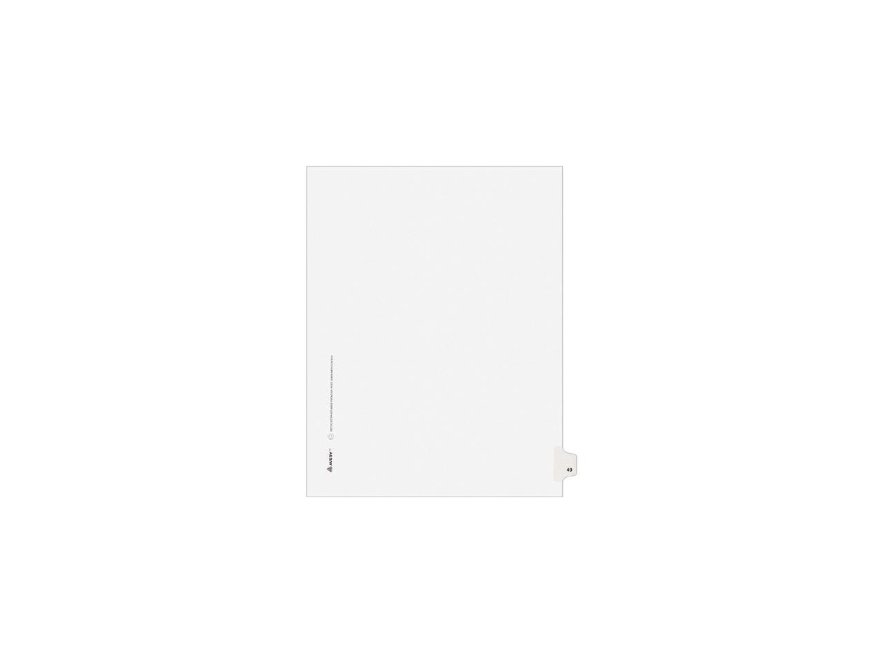 Avery 82247 Allstate-Style Legal Side Tab Divider, Title: 49, Letter ...