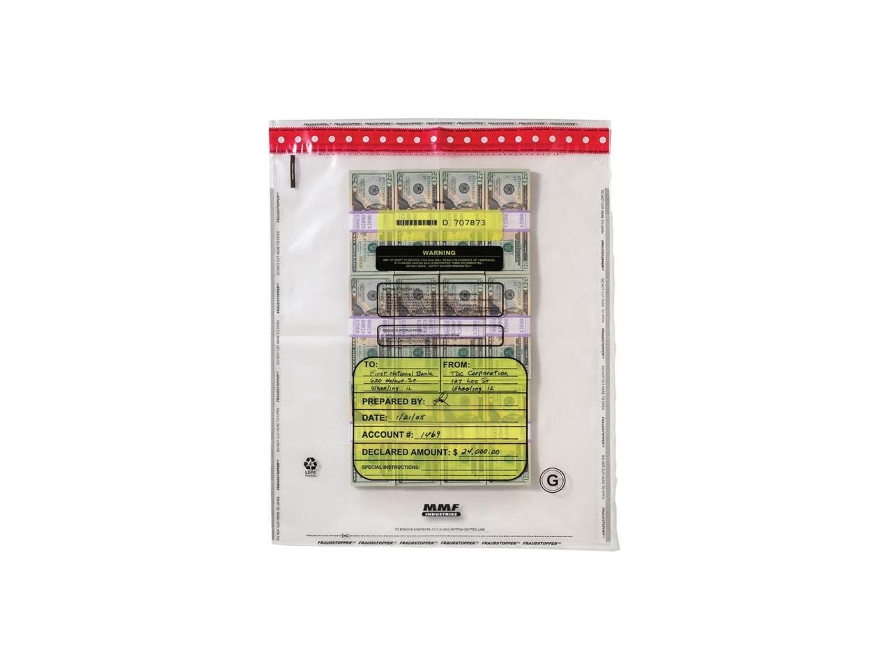 MMF Industries 2362006N20 8 Bundle Capacity TamperEvident Cash Bags