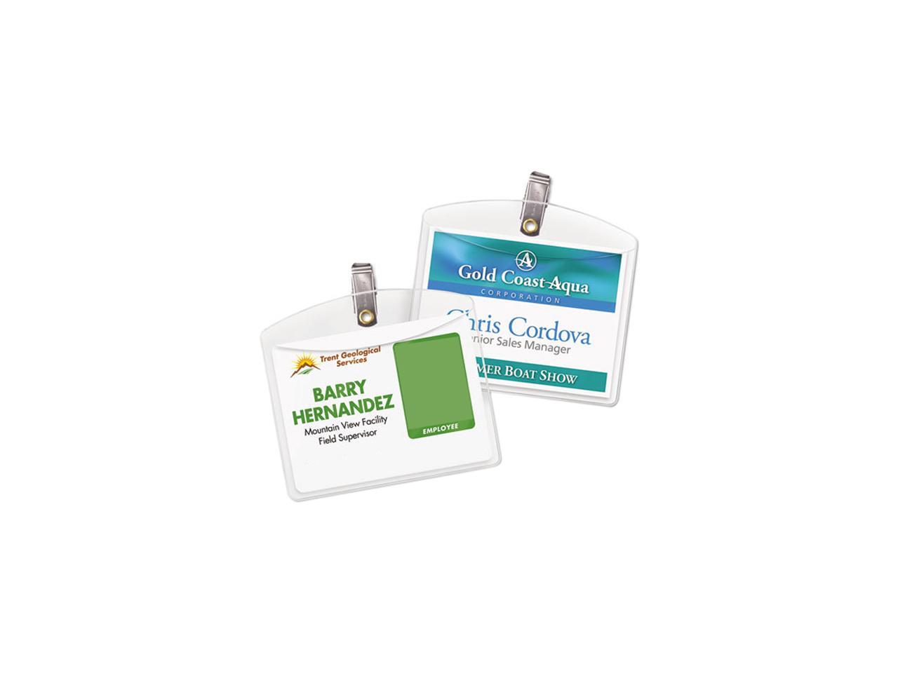 Avery 2923 Photo ID Badge Holder, Horizontal, 4w x 3h, Clear, 100/Box
